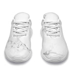 White Grunge Marble Print Sport Shoes GearFrost