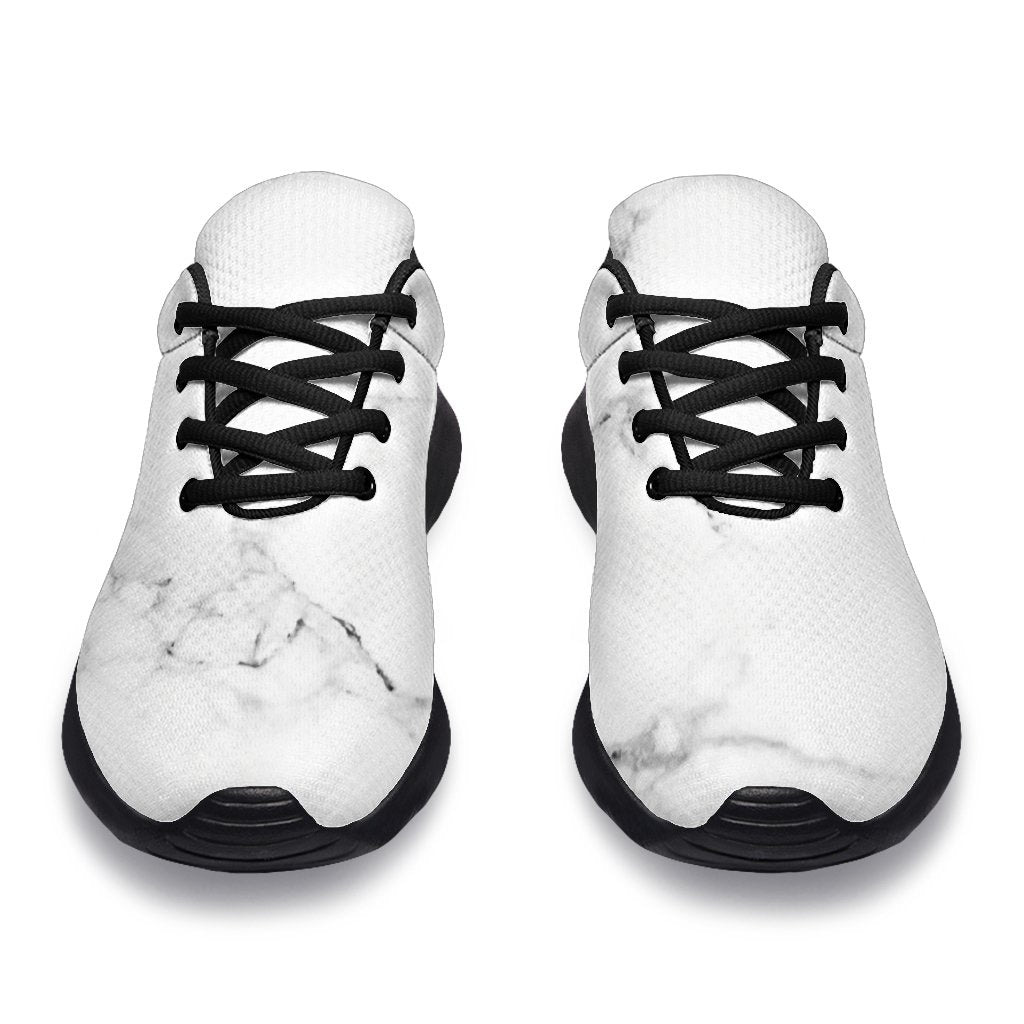 White Grunge Marble Print Sport Shoes GearFrost