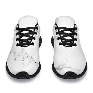 White Grunge Marble Print Sport Shoes GearFrost