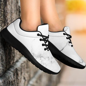 White Grunge Marble Print Sport Shoes GearFrost