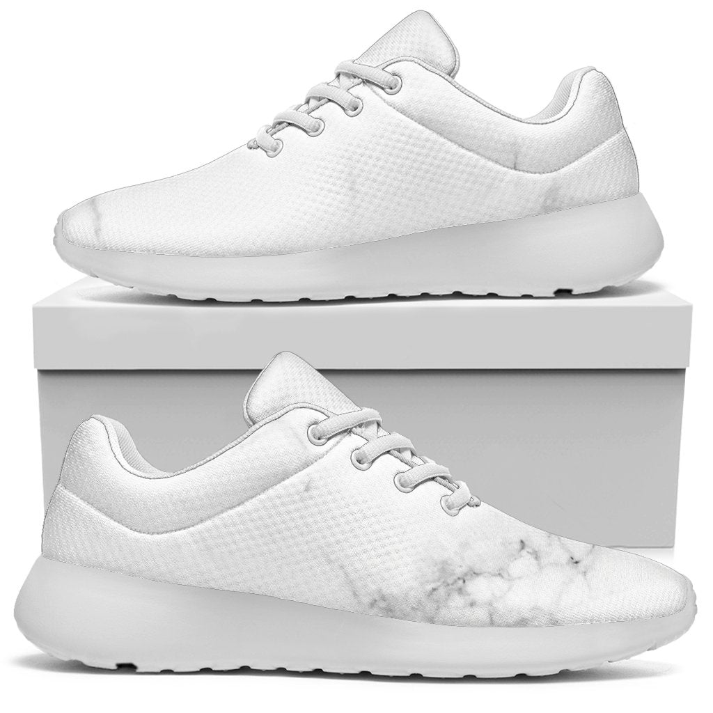 White Grunge Marble Print Sport Shoes GearFrost