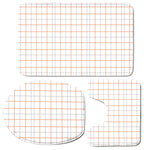 White Halloween Tattersall Pattern Print 3 Piece Bath Mat Set