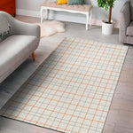 White Halloween Tattersall Pattern Print Area Rug