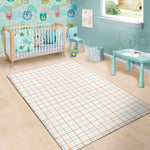 White Halloween Tattersall Pattern Print Area Rug