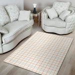 White Halloween Tattersall Pattern Print Area Rug