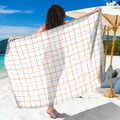 White Halloween Tattersall Pattern Print Beach Sarong Wrap