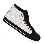 White Halloween Tattersall Pattern Print Black High Top Shoes