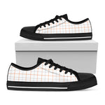 White Halloween Tattersall Pattern Print Black Low Top Shoes