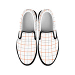 White Halloween Tattersall Pattern Print Black Slip On Shoes