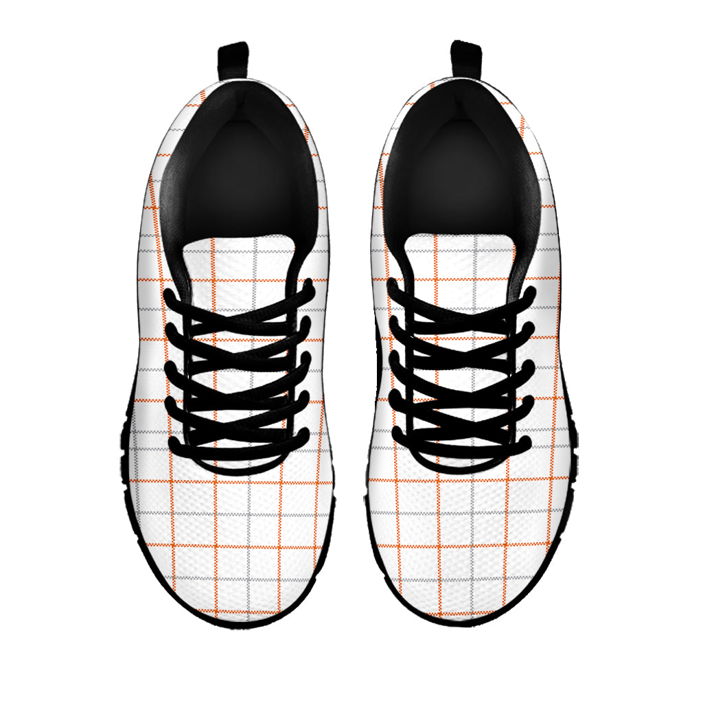 White Halloween Tattersall Pattern Print Black Sneakers