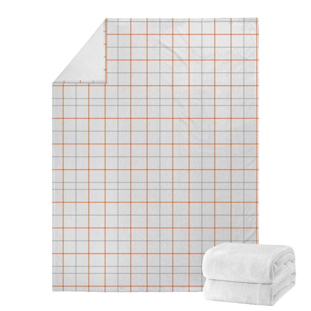 White Halloween Tattersall Pattern Print Blanket