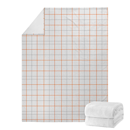 White Halloween Tattersall Pattern Print Blanket
