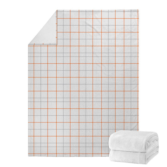 White Halloween Tattersall Pattern Print Blanket