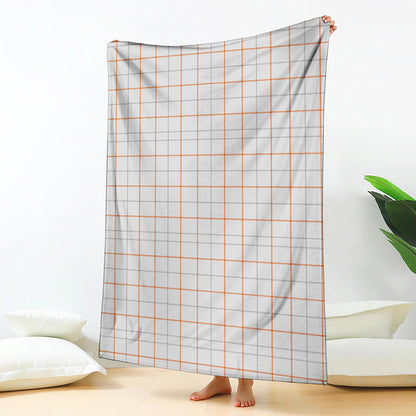 White Halloween Tattersall Pattern Print Blanket