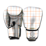 White Halloween Tattersall Pattern Print Boxing Gloves