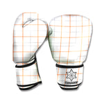White Halloween Tattersall Pattern Print Boxing Gloves
