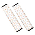 White Halloween Tattersall Pattern Print Car Seat Belt Covers