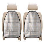 White Halloween Tattersall Pattern Print Car Seat Organizers