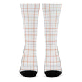 White Halloween Tattersall Pattern Print Crew Socks