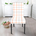 White Halloween Tattersall Pattern Print Dining Chair Slipcover