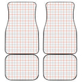 White Halloween Tattersall Pattern Print Front and Back Car Floor Mats