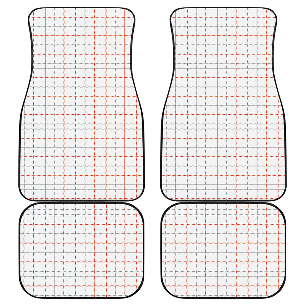 White Halloween Tattersall Pattern Print Front and Back Car Floor Mats