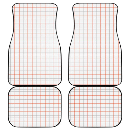 White Halloween Tattersall Pattern Print Front and Back Car Floor Mats
