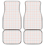 White Halloween Tattersall Pattern Print Front and Back Car Floor Mats