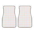 White Halloween Tattersall Pattern Print Front Car Floor Mats
