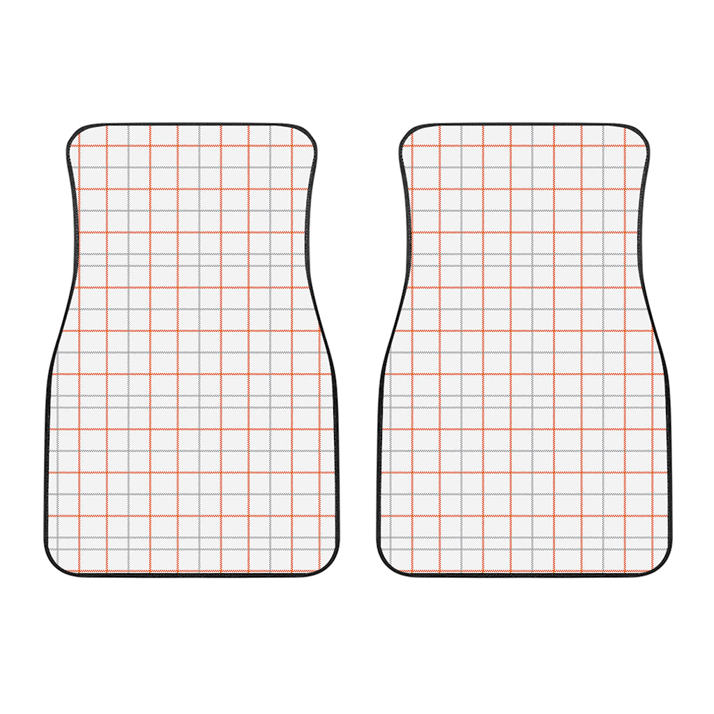 White Halloween Tattersall Pattern Print Front Car Floor Mats