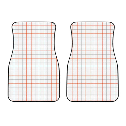 White Halloween Tattersall Pattern Print Front Car Floor Mats