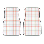 White Halloween Tattersall Pattern Print Front Car Floor Mats