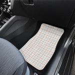 White Halloween Tattersall Pattern Print Front Car Floor Mats