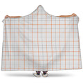 White Halloween Tattersall Pattern Print Hooded Blanket