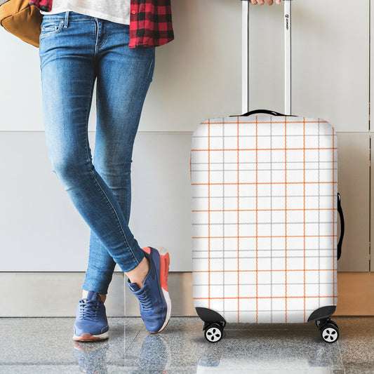White Halloween Tattersall Pattern Print Luggage Cover