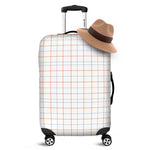 White Halloween Tattersall Pattern Print Luggage Cover