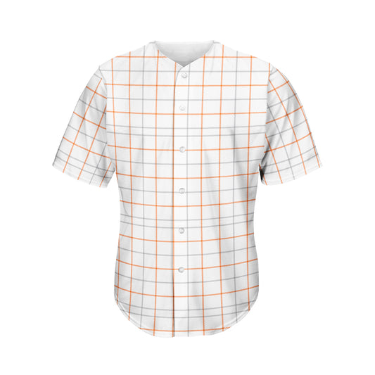 White Halloween Tattersall Pattern Print Men's Baseball Jersey