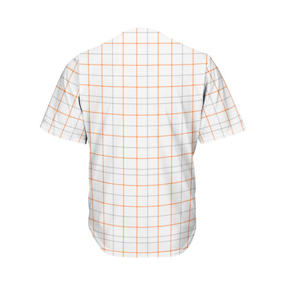 White Halloween Tattersall Pattern Print Men's Baseball Jersey