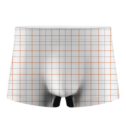 White Halloween Tattersall Pattern Print Men's Boxer Briefs