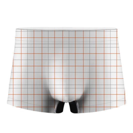White Halloween Tattersall Pattern Print Men's Boxer Briefs