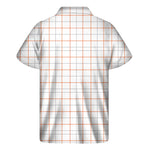 White Halloween Tattersall Pattern Print Men's Short Sleeve Shirt