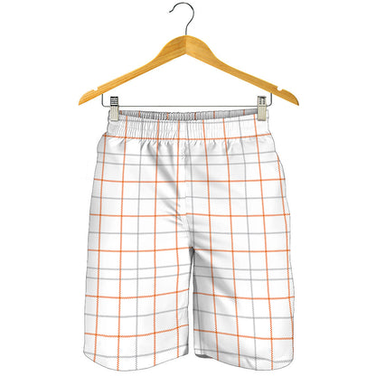White Halloween Tattersall Pattern Print Men's Shorts
