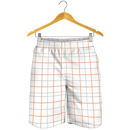 White Halloween Tattersall Pattern Print Men's Shorts