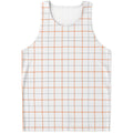 White Halloween Tattersall Pattern Print Men's Tank Top