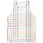 White Halloween Tattersall Pattern Print Men's Tank Top