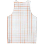 White Halloween Tattersall Pattern Print Men's Tank Top