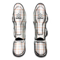 White Halloween Tattersall Pattern Print Muay Thai Shin Guards