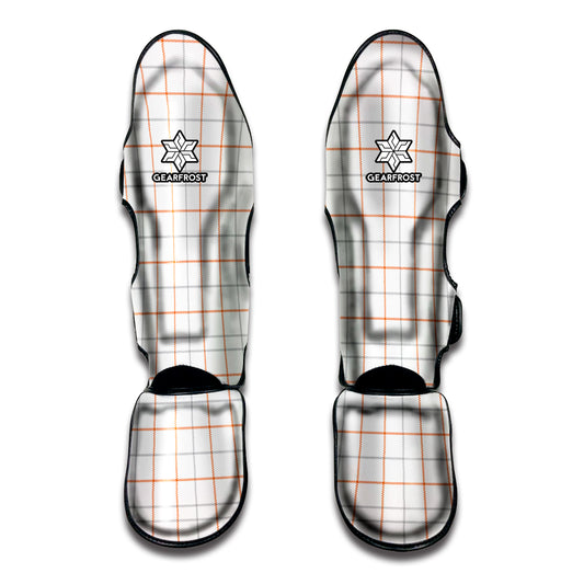 White Halloween Tattersall Pattern Print Muay Thai Shin Guard
