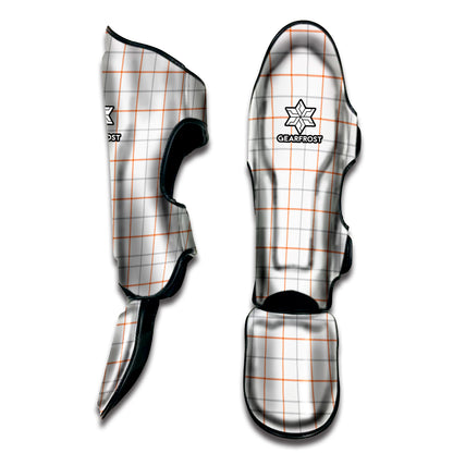 White Halloween Tattersall Pattern Print Muay Thai Shin Guard