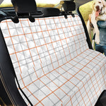 White Halloween Tattersall Pattern Print Pet Car Back Seat Cover